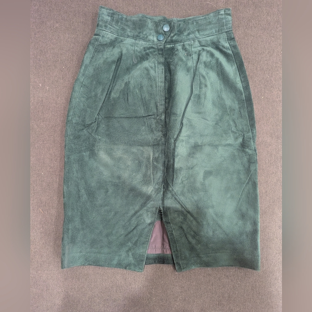 Danier Pencil Suede Skirt in green